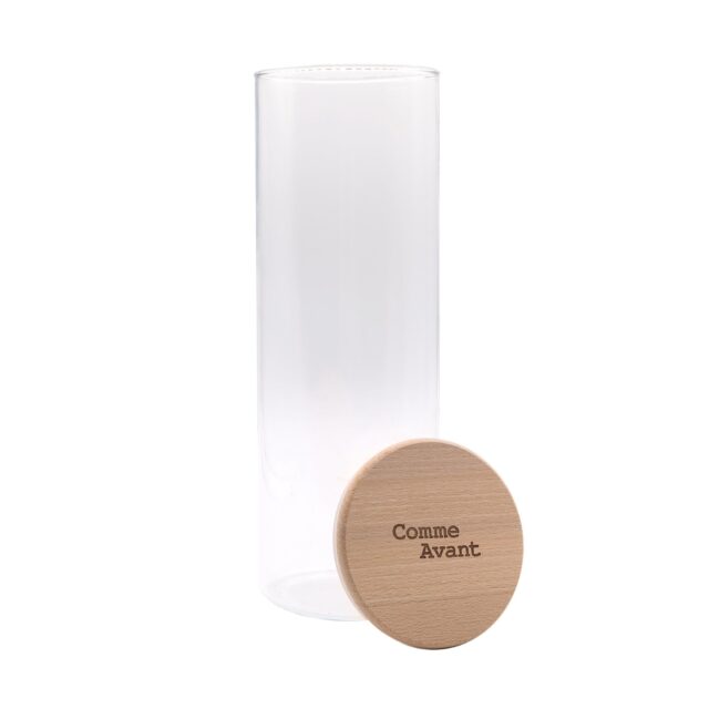Comme Avant - Bocal en Verre à Vrac - Couvercle en Bois - Écologique & Durable