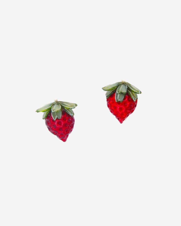 Ciléa Paris - Boucle d'oreille femme originale Fraise Botanica