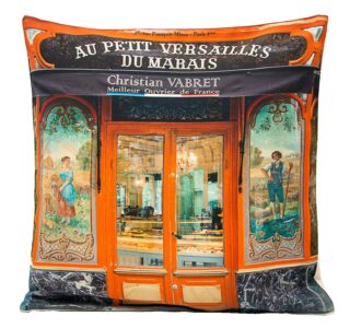 Maron Bouillie - Housse de coussin Paris Boulangerie Au petit Versailles du marais