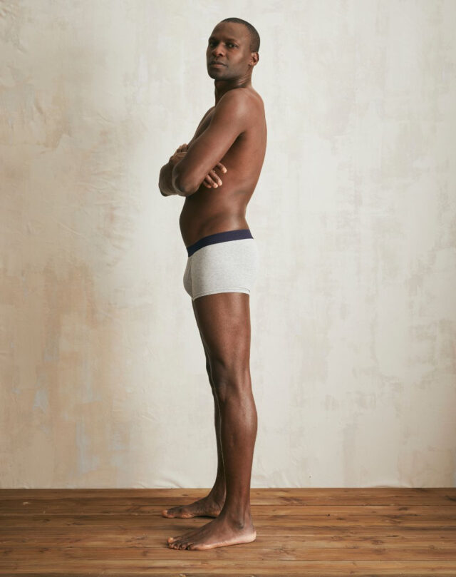 Lemahieu - Boxer court en Coton BIO - Gris - Terracotta - Homme