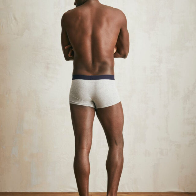 Lemahieu - Boxer court en Coton BIO - Gris - Terracotta - Homme