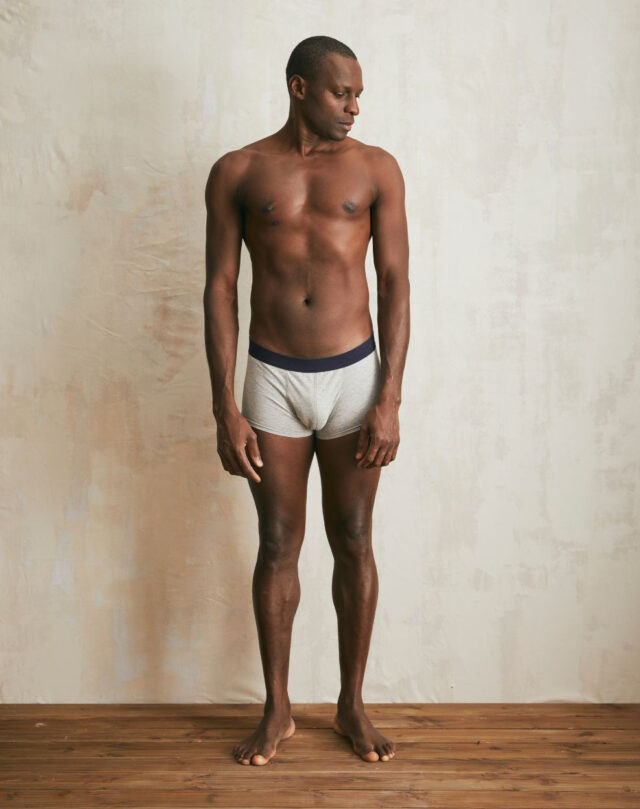 Lemahieu - Boxer court en Coton BIO - Gris - Terracotta - Homme