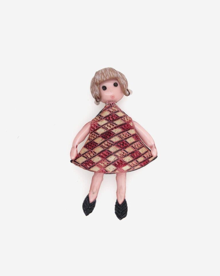 Ciléa Paris - Broche art déco style couture rouge Tifille