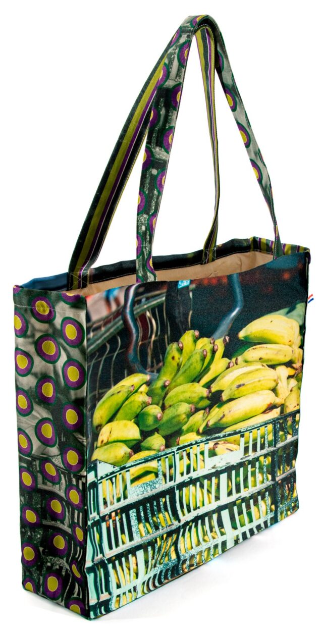 Maron Bouillie - Cabas du marché Choux – Bananes – sac cabas made in France