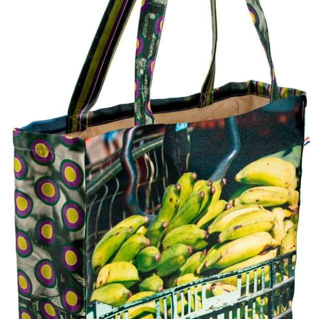 Maron Bouillie - Cabas du marché Choux – Bananes – sac cabas made in France