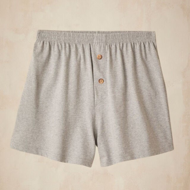 Lemahieu - Caleçon court en Coton BIO - Gris - Terracotta - Homme