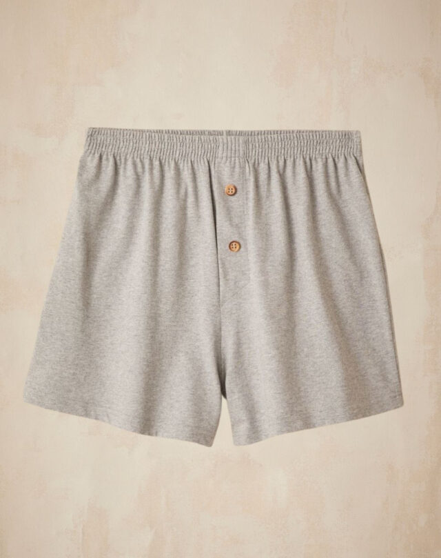 Lemahieu - Caleçon court en Coton BIO - Gris - Terracotta - Homme