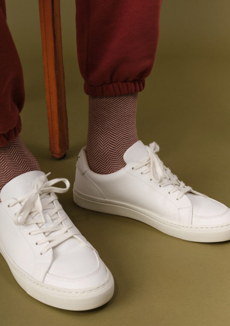 Montlimart - CHAUSSETTES CHEVRON TERRACOTTA/BEIGE