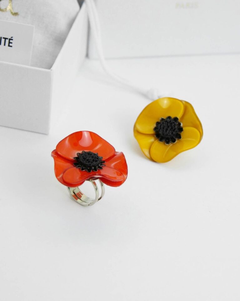 Ciléa Paris - Coffret cadeau bague & pin's Anémone