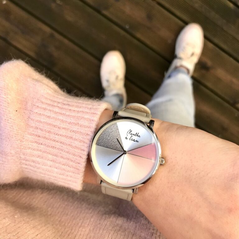 Menthe à l'eau - Coffret Montre Mixte L'Indécise façon cuir gris rose design + maille chromée – Gris