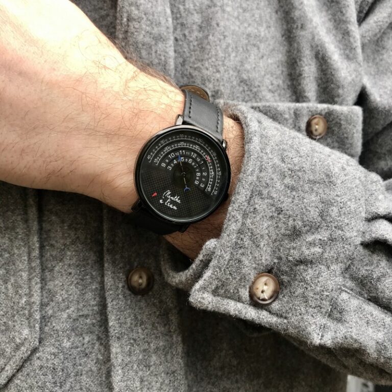Menthe à l'eau - Coffret Montre Mixte La Rapporteuse façon cuir noir +façon cuir marron noir – Noir