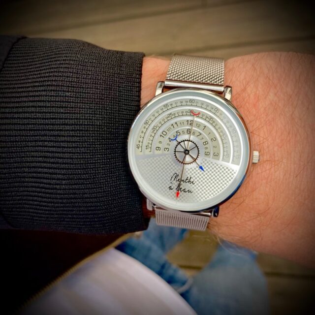 Menthe à l'eau - Coffret Montre Mixte La Rapporteuse maille chromée + façon cuir noir