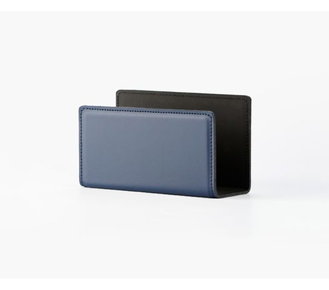 Lavoisier Maroquinier - Coffret à rebord 50cm en cuir bleu - COF-600-50