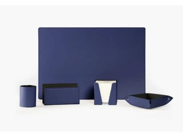 LAVOISIER Maroquinier - Coffret à rebord 60cm en cuir bleu – COF-600-60