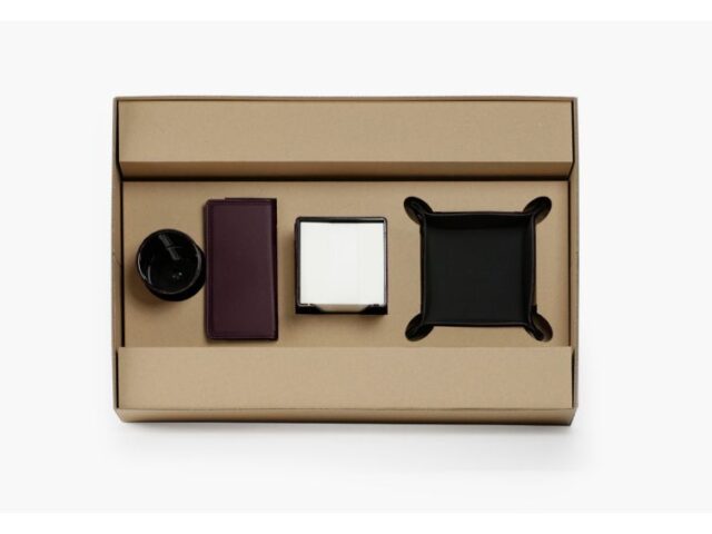 Lavoisier Maroquinier - Coffret à rebord 60cm en cuir bordeaux - COF-600-60