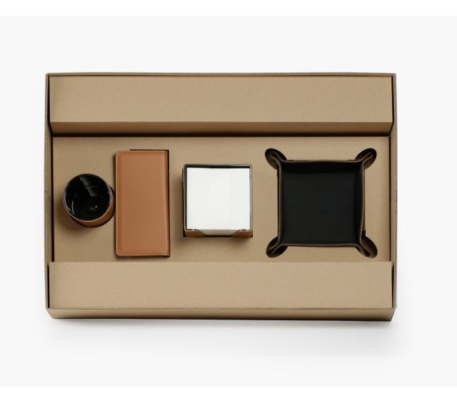 Lavoisier Maroquinier - Coffret à rebord 50cm en cuir gold - COF-600-50