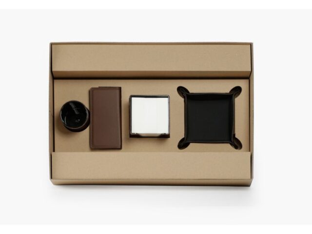 Lavoisier Maroquinier - Coffret à rebord 60cm en cuir marron - COF-600-60