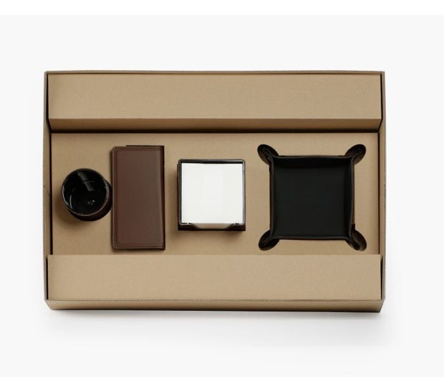 Lavoisier Maroquinier - Coffret à rebord 60cm en cuir marron - COF-600-60