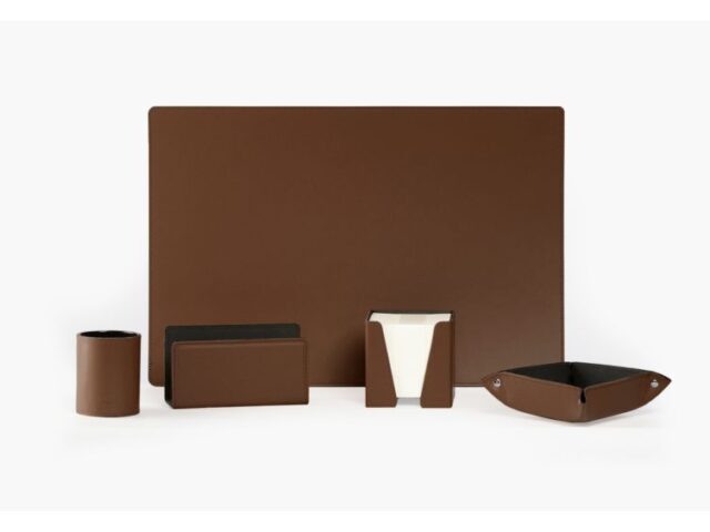 LAVOISIER Maroquinier - Coffret à rebord 60cm en cuir marron – COF-600-60