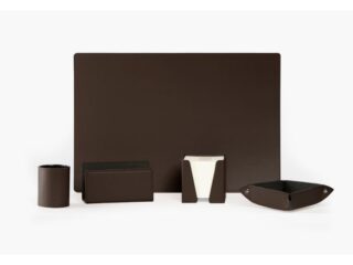 LAVOISIER Maroquinier - Coffret à rebord 50cm en cuir marron foncé – COF-600-50