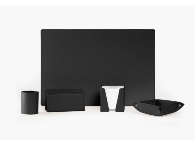 LAVOISIER Maroquinier - Coffret à rebord 50cm en cuir noir – COF-600-50