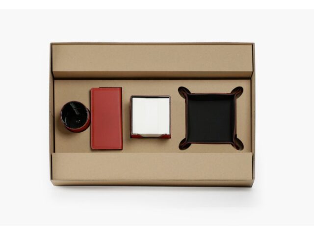 Lavoisier Maroquinier - Coffret à rebord 60cm en cuir rouge - COF-600-60