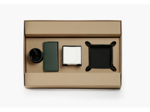 Lavoisier Maroquinier - Coffret à rebord 50cm en cuir vert - COF-600-50