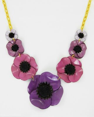 Ciléa Paris - Collier enmaillé 7 fleurs Anémone  Grand