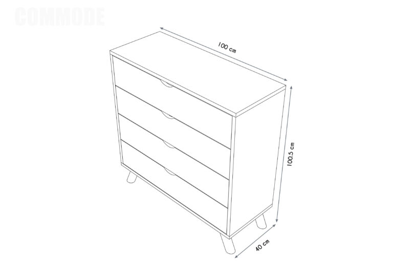 ABC MEUBLES - Commode Scandinave en bois massif Viking