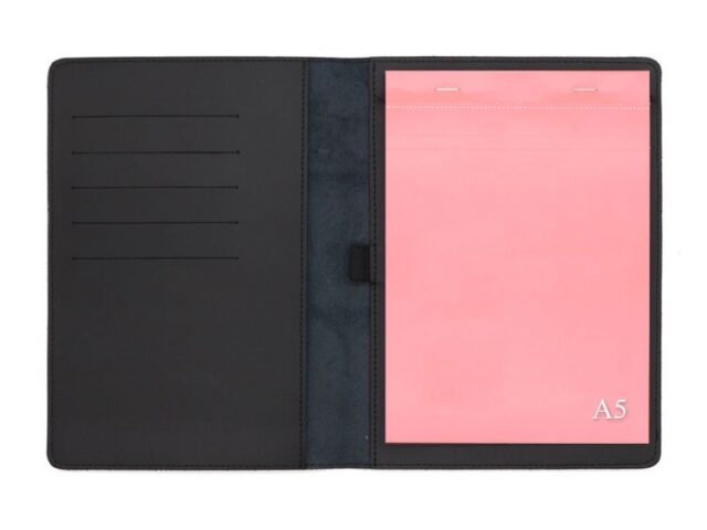 Lavoisier Maroquinier - Conférencier A5 en cuir noir