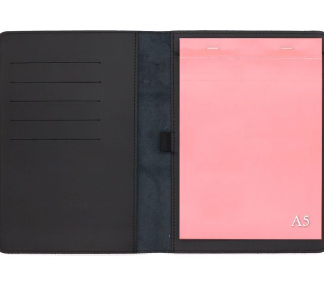 Lavoisier Maroquinier - Conférencier A5 en cuir noir