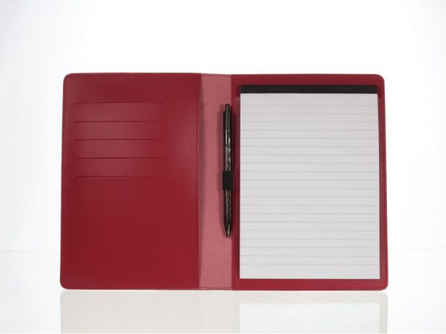 Lavoisier Maroquinier - Conférencier A5 en cuir rouge coquelicot