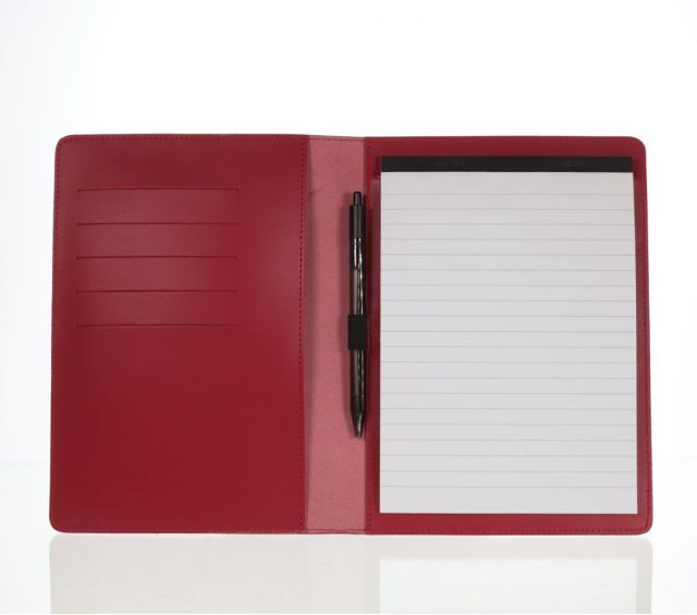 Lavoisier Maroquinier - Conférencier A5 en cuir rouge coquelicot