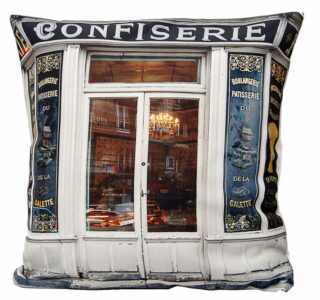 Maron Bouillie - Housse de coussin Paris – Confiserie – Boulangerie