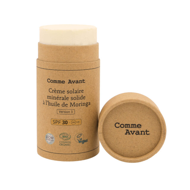 Comme Avant - Crème Solaire SPF30 Minérale Bio 80g - Visage & Corps - Naturelle & Solide