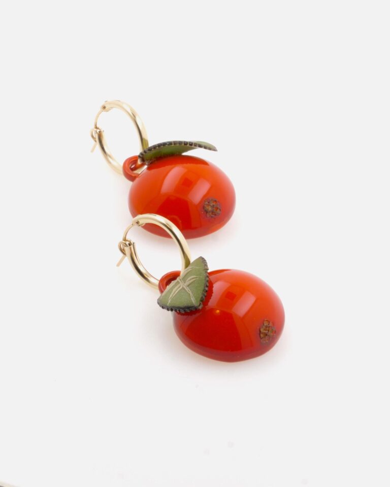 Ciléa Paris - Créoles fantaisie femme Orange Botanica