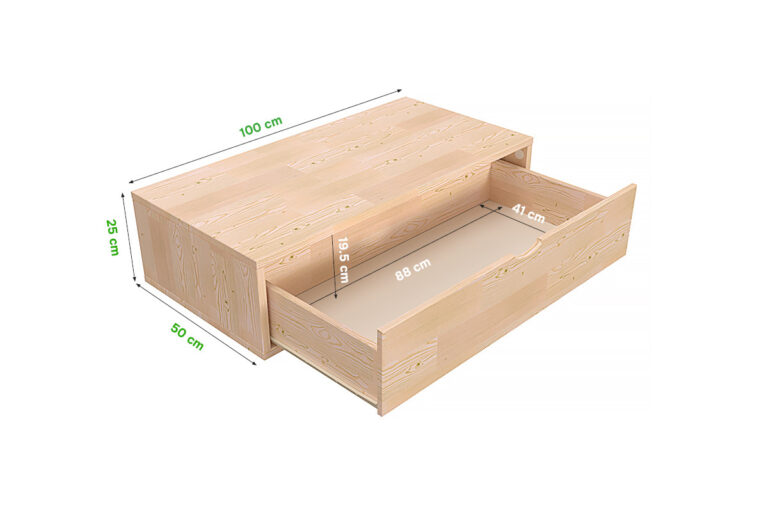 ABC MEUBLES - Cube de rangement bois 100x50 cm + tiroir