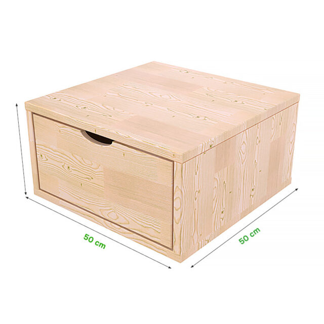ABC MEUBLES - Cube de rangement bois 50x50 cm + tiroir