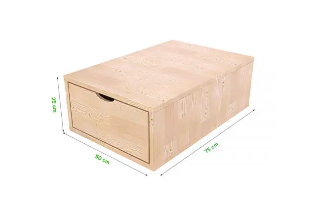 ABC MEUBLES - Cube de rangement bois 75x50 cm + tiroir