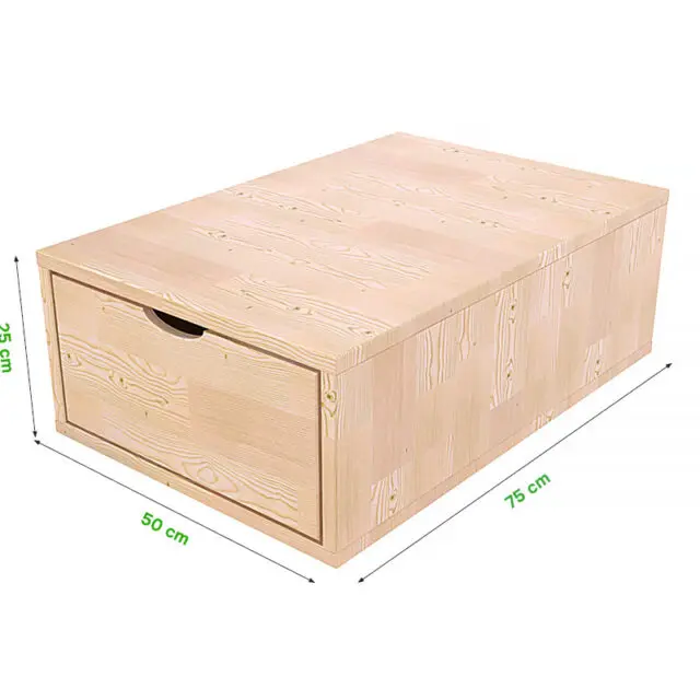 ABC MEUBLES - Cube de rangement bois 75x50 cm + tiroir