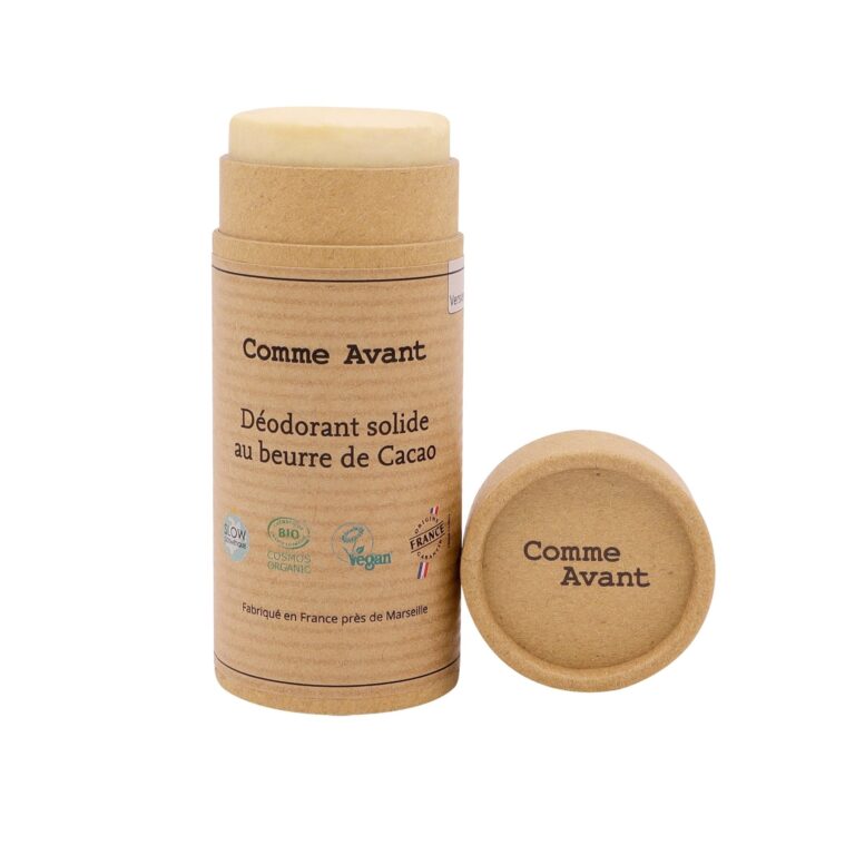 Comme Avant - Déodorant Bio Solide 60g - Naturel & Efficace - au Beurre de Cacao