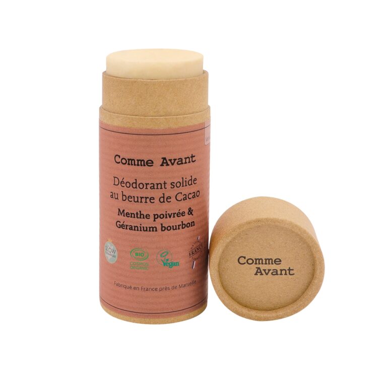 Comme Avant - Déodorant Bio Solide Géranium & Menthe Poivrée 60g - Naturel & Efficace