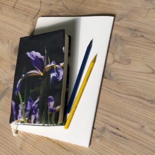 Maron Bouillie - Couvre livre original Fleurs iris – made in France
