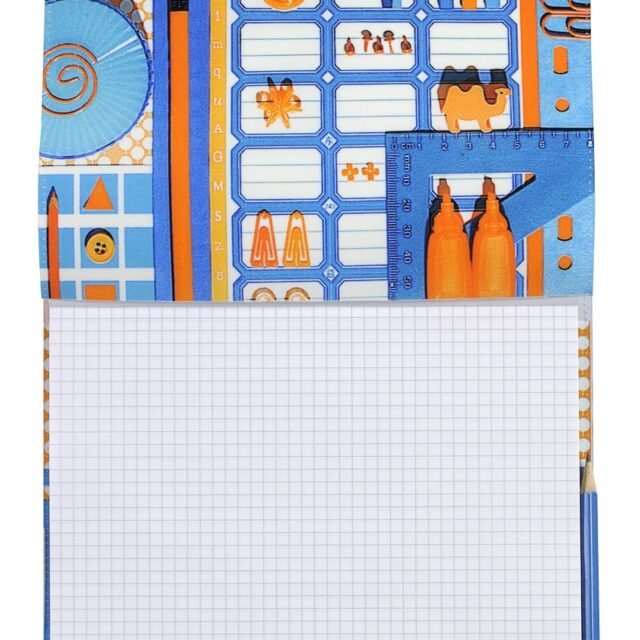 Maron Bouillie - Housse de bloc note La bricole Orange et bleu - Maron Bouillie Paris