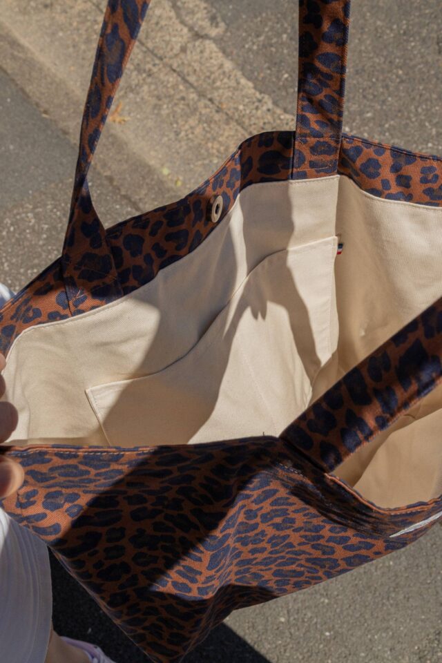 Maison Mallow - Sac Cabas Medium Léopard Bleu