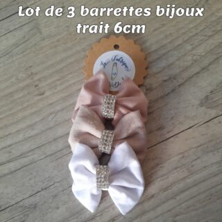 La Fabrique À DeDeuh - Lot de 3 Barrettes bijou trait nœud 6cm