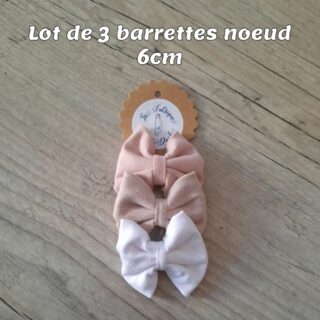 Lot de 3 Barrettes nœud 6cm par la marque La Fabrique À DeDeuh La Fabrique À DeDeuh - Lot de 3 Barrettes nœud 6cm