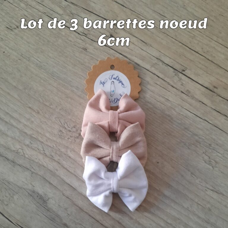 La Fabrique A DeDeuh - Lot de 3 Barrettes nœud 6cm