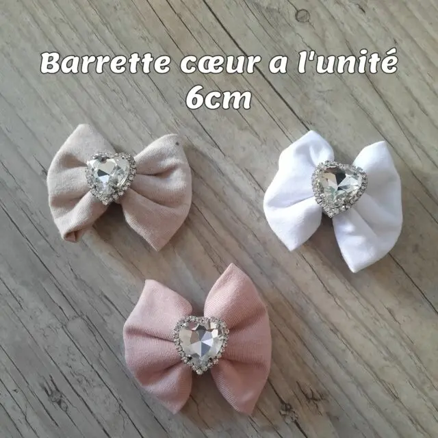 La Fabrique À DeDeuh - Barrette a l’unité bijou coeur nœud 6cm