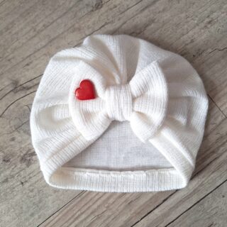 EDITION LIMITÉE Turban bonnet coeur rouge noeud ou buns en tissu maille 3 couleurs par la marque La Fabrique À DeDeuh La Fabrique À DeDeuh - EDITION LIMITÉE Turban bonnet coeur rouge noeud ou buns en tissu maille 3 couleurs
